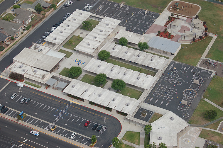 Cerritos School from helicopter