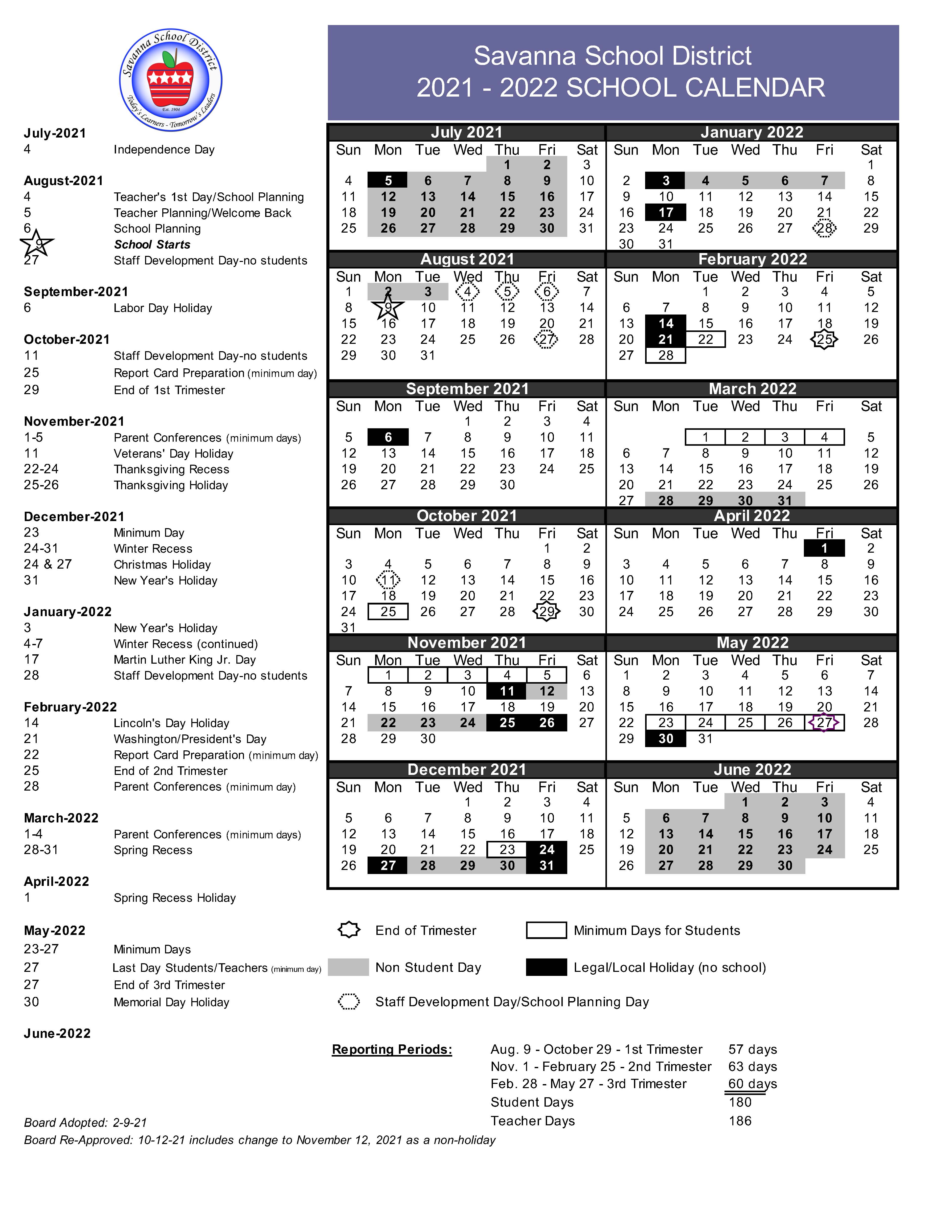 Csulb 2022 23 Calendar Savanna School District Academic Calendar